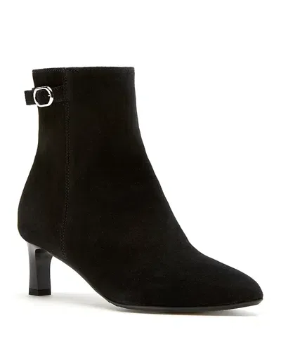 La Canadienne Arizona Suede Buckle Ankle Booties In Black