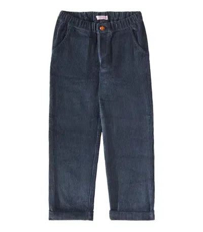 La Coqueta Kids' Benito Cotton Corduroy Pants In Blue