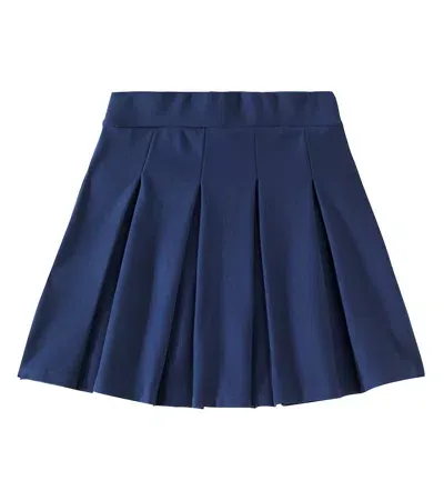 La Coqueta Kids' Isabela Pleated Skirt In Blue