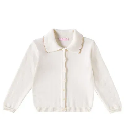 La Coqueta Kids' Luana Wool Cardigan In White