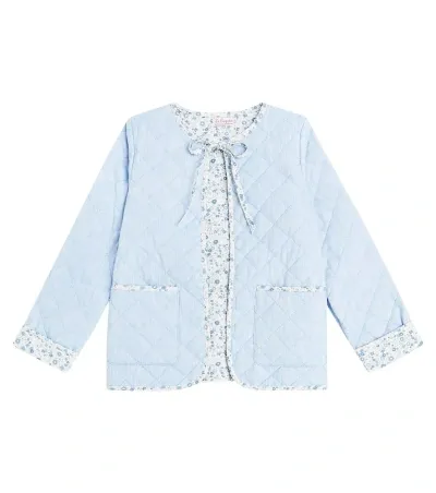 La Coqueta Kids' Maribel Cotton Jacket In Blue