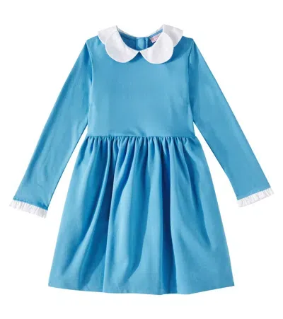 La Coqueta Kids' Marta Jersey Dress In Blue