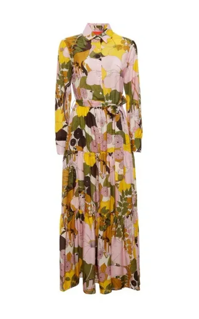 La Doublej Bellini Dress Big Flower Rose Pink