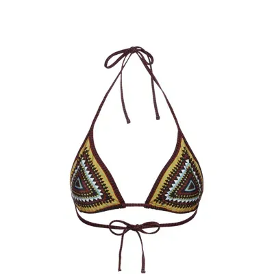 La Doublej Bikini Top In Doric Placée Black