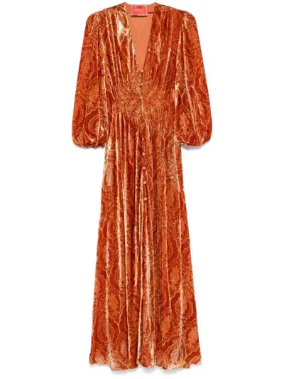 La Doublej Camerino Maxi Dress In Orange