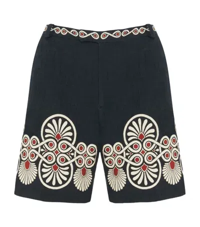 La Doublej Cotton Boyfriend Shorts In Black