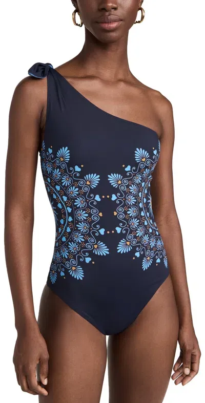 La Doublej Goddess One-piece Suit In Olympus Placée Navy