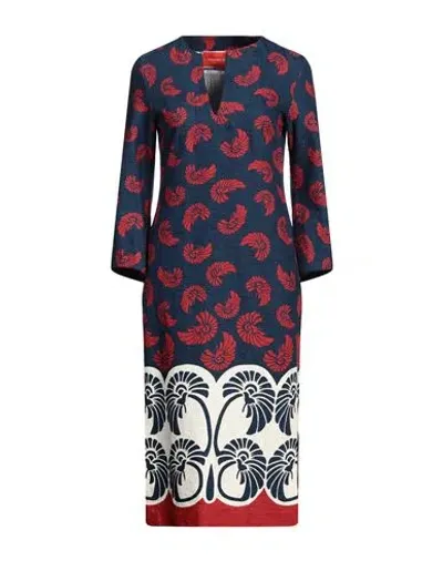 La Doublej La Double J Woman Midi Dress Navy Blue Size L Cotton, Elastane