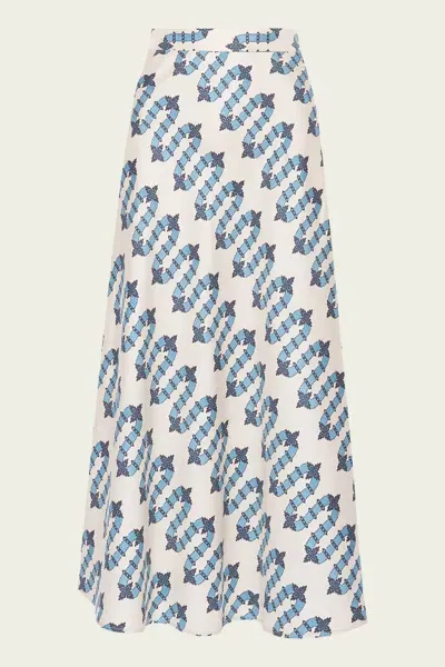 La Doublej Lungomare Skirt In Scirocco Ivory In Blue