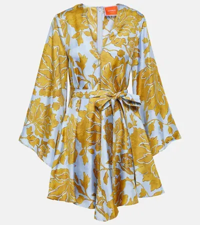 La Doublej Magnifico Silk Minidress In Yellow