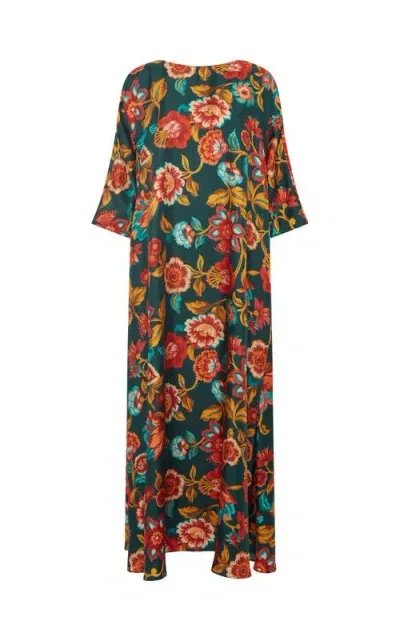 La Doublej Muumuu Dress Round Neck Hottie Emerald