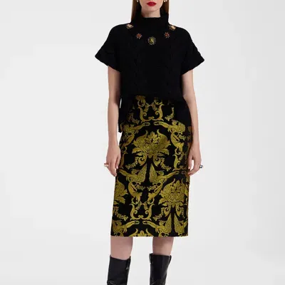 La Doublej Pencil Skirt In Cherubs Black