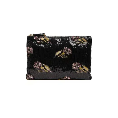 La Doublej Ruffle Pochette In Mayfair Black