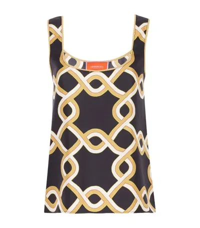 La Doublej Silk Twirl Tank Top In Black