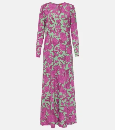 La Doublej Swing Printed Maxi Dress In Purple