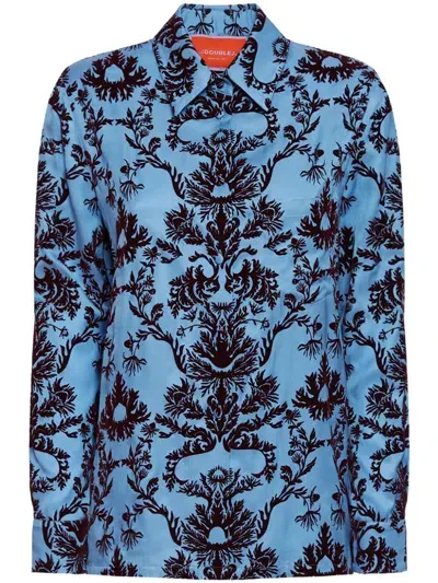 La Doublej Vaudeville Blouse In Blue