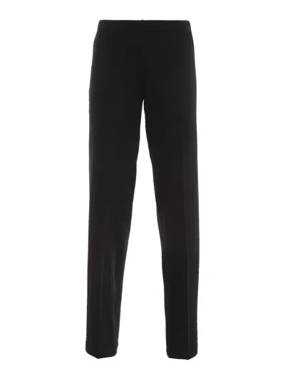 La Fileria Virgin Wool Wide Leg Trousers In Negro