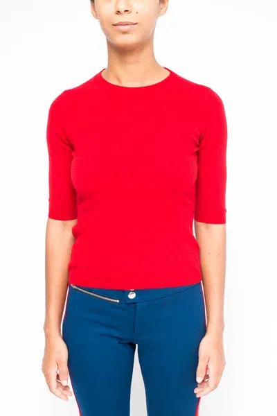 La Rose Maglia 3/4 Cashmere Rosso Brillante In Multicolor