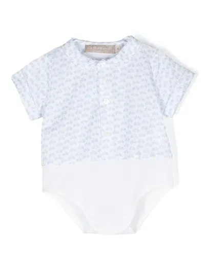 La Stupenderia Babies' Bicycle-print Short-sleeve Shirt In White