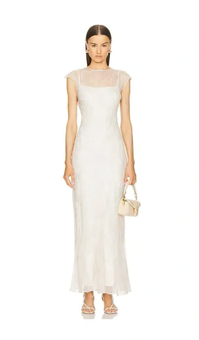 L'academie By Marianna Capucine Silk Maxi Dress In Neutral