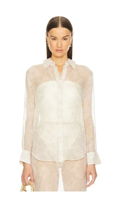 L'academie By Marianna Capucine Silk Shirt In Neutral