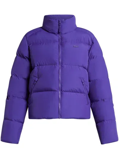 Lacoste Collapsible Puffer Jacket In Purple