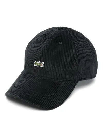 Lacoste Cotton Corduroy Cap In Black