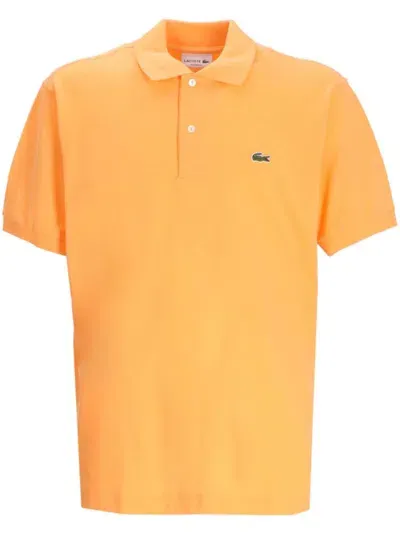 Lacoste Crocodile-patch Polo Shirt In Orange