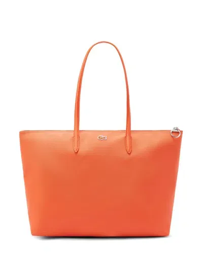 Lacoste Large Concept Tote Bag In Orange