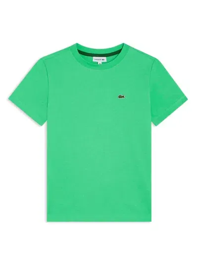 Lacoste Kids' Logo-embroidered Crew-neck T-shirt In Green