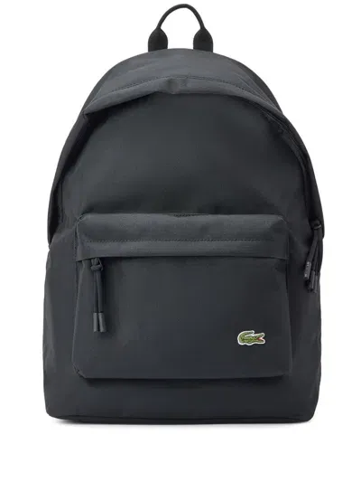 Lacoste Logo-patch Backpack In Black