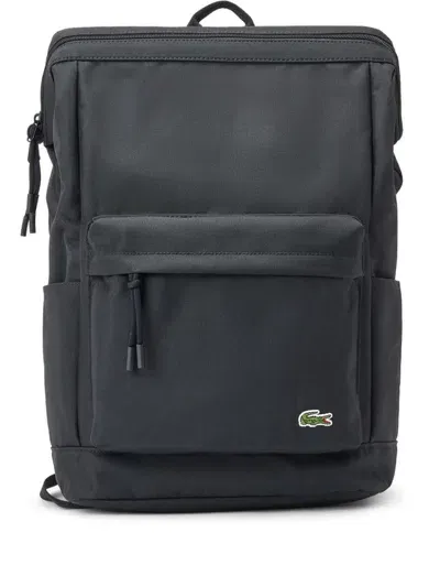 Lacoste Logo-patch Backpack In Black