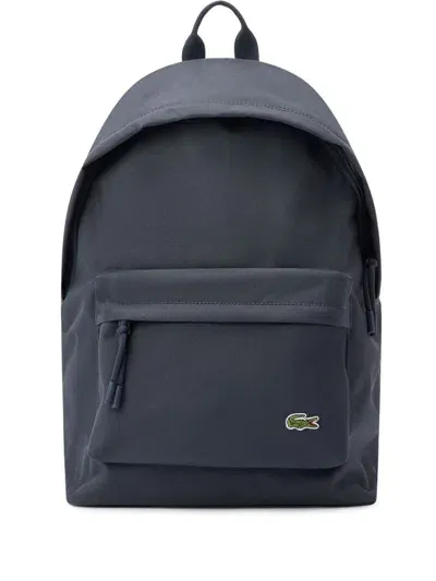 Lacoste Logo-patch Backpack In Blue