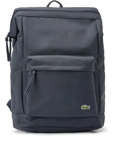 Lacoste Logo-patch Backpack In Blue