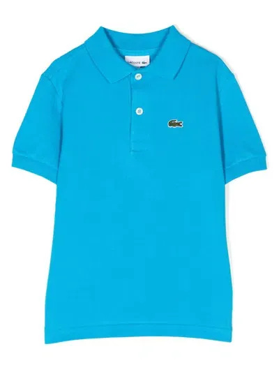 Lacoste Kids' Embroidered-logo Polo Shirt In Blue