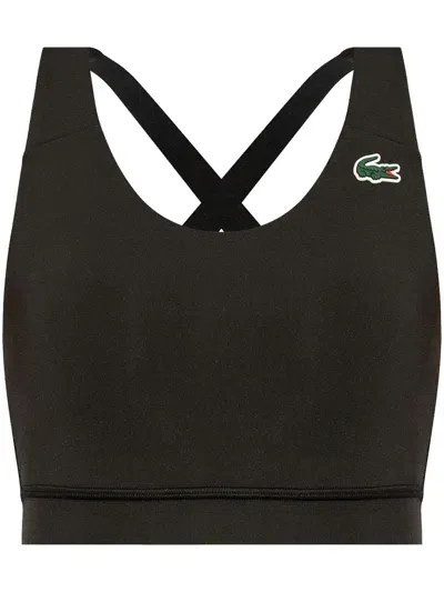 Lacoste Logo Patch Performance Top In Black