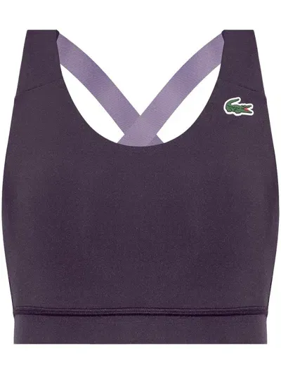 Lacoste Logo Patch Performance Top In Purple