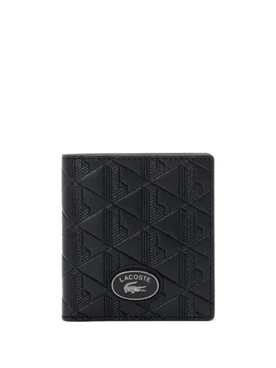 Lacoste Logo Plaque Card Holder In Black