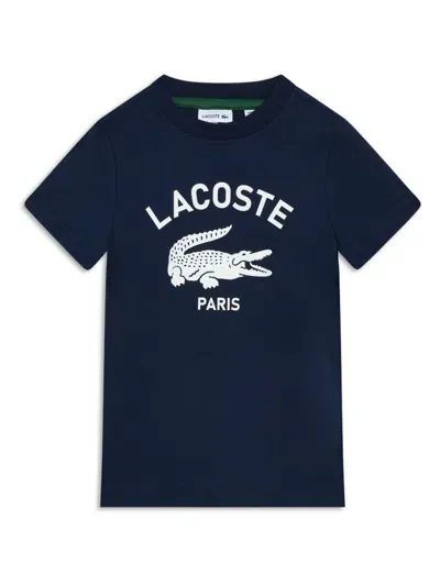 Lacoste Kids' Logo-print T-shirt In Blue