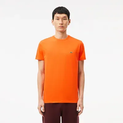 Lacoste Men's Pima Cotton T-shirt - L - 5 In Orange