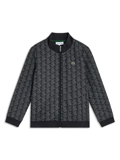 Lacoste Kids' Monogram Sweatshirt In Black