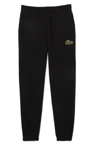 Lacoste Relaxed Fit Cotton Sweatpants In Black