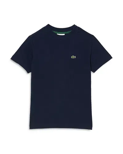 Lacoste Unisex Cotton Logo Tee - Little Kid, Big Kid In Black