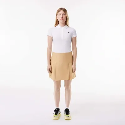 Lacoste Women's Pleated Cotton Skirt - 38 In Beige