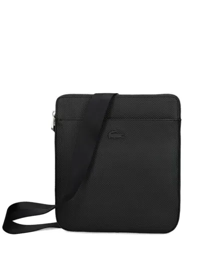 Lacoste Zip-up Piqué Bag In Black