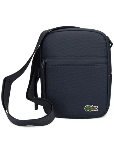 Lacoste Zipped Small Shoulder Bag In Black