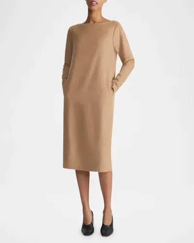 Lafayette 148 Camel Hair Bateau Neck Dress