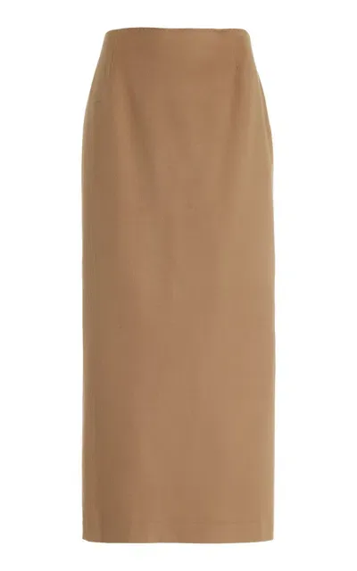 Lafayette 148 Camel Hair Midi Pencil Skirt In Yellow