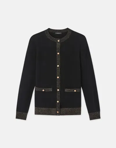 Lafayette 148 Cashmere Pocket Cardigan In Black