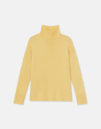 Lafayette 148 Cashmere Stand Collar Sweater In Canary Yellow